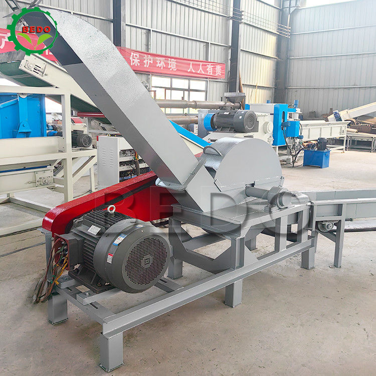 6 sztuk Blades Electric Wood Chipper Machine 3kw Feed Conveyor Drum Typ Heavy Duty Shredder