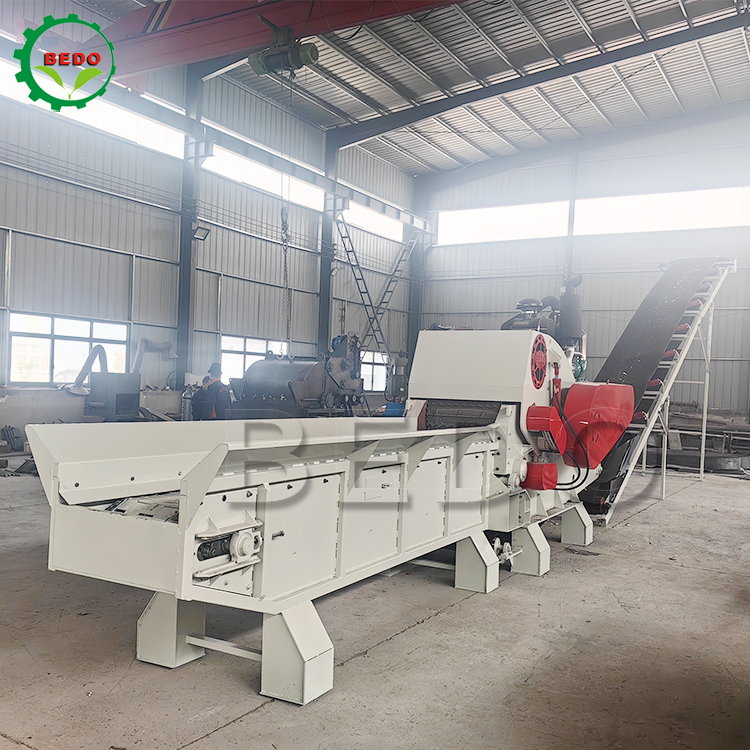 2 sztuk Blade Hydraulic Motor Wood Chipper Machine Smooth Feed Conveyor Industrial Drum Type Shredder